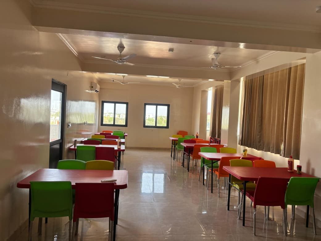 The bright Nirvana dining hall